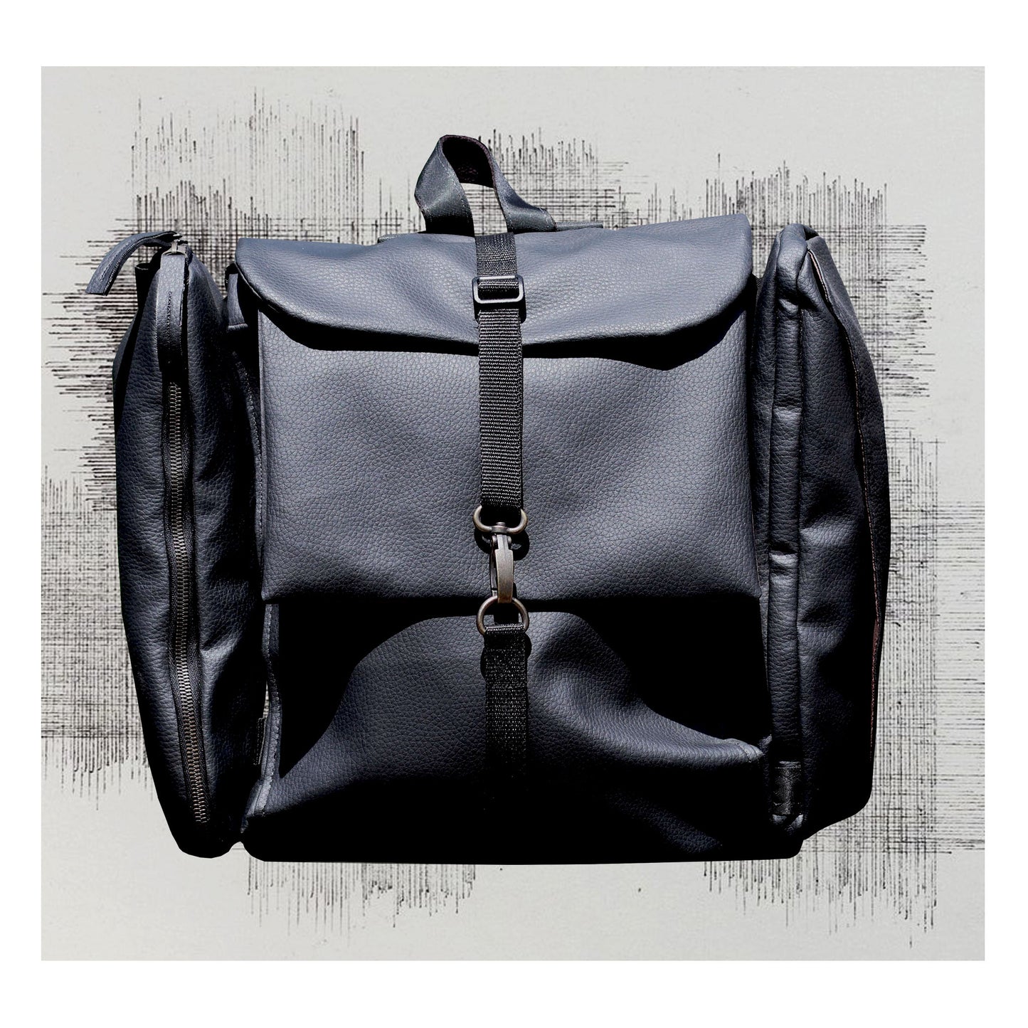 "MERIDIAN LOVERS D26 – Handmade Sustainable Backpack – Stylish Eco Fashion Bag for Slow Fashion Lovers"