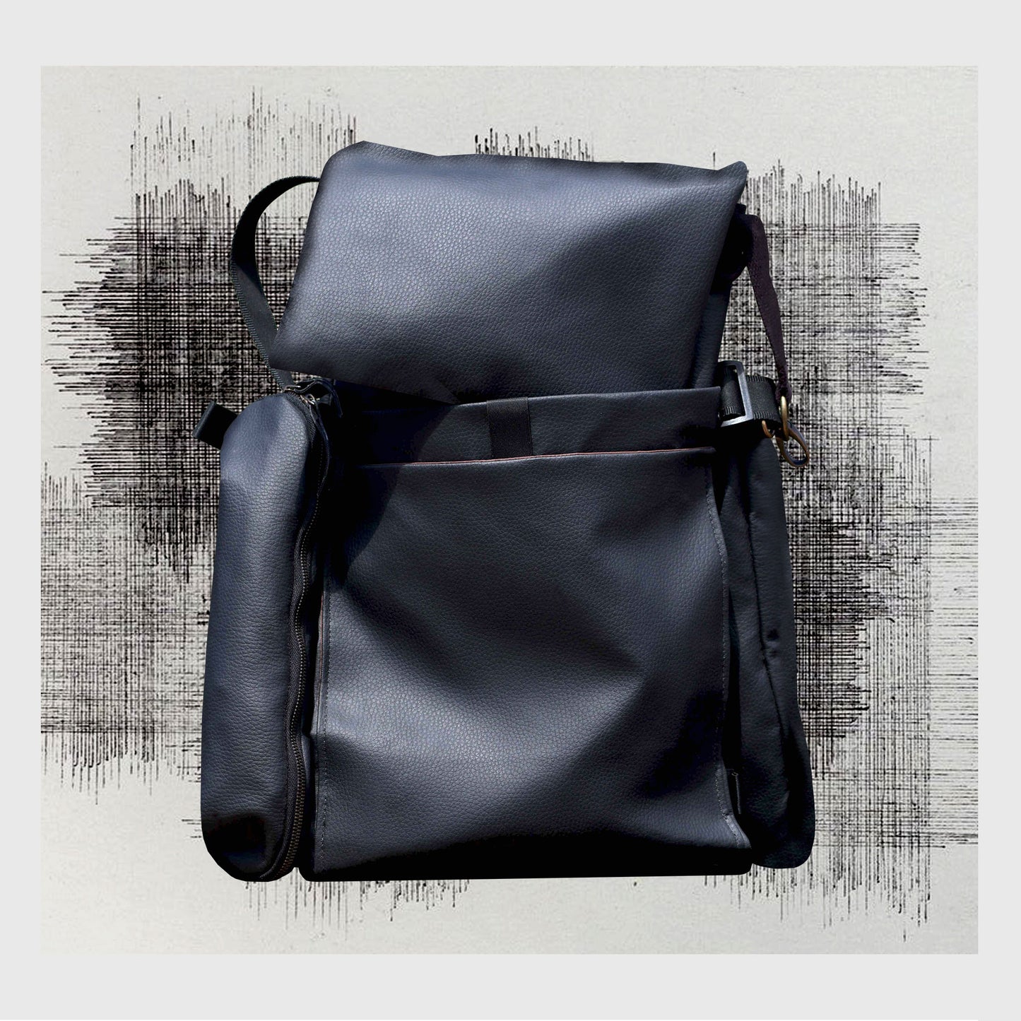 "MERIDIAN LOVERS D26 – Handmade Sustainable Backpack – Stylish Eco Fashion Bag for Slow Fashion Lovers"